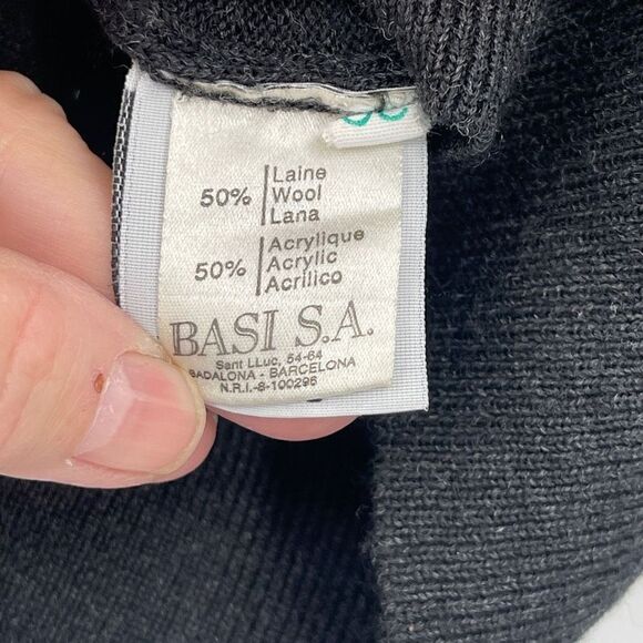 Lacoste Charcoal Gray Laine Wool Blend Knit V-Neck Pullover Sweater Size 7 - Picture 6 of 8